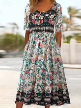 Glamour Style™ Boho Floral A-Line Maxi Dress Glamour Style Navy Blue