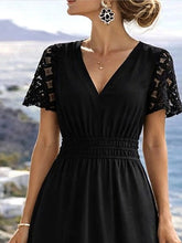 Glamour Style™ Classic V-Neck A-Line Midi Dress Glamour Style