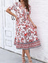 Glamour Style™ Floral A-Line Swing Midi Dress Glamour Style Red