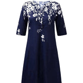 Glamour Style™ Floral V-Neck Pocket Midi Dress Glamour Style