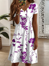 Glamour Style™ Floral V-Neck Summer Mini Dress Glamour Style Purple