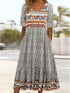 Glamour Style™ Boho Floral A-Line Maxi Dress Glamour Style