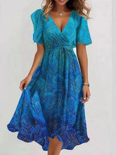 Glamour Style™ Floral Chiffon Midi Cocktail Dress Glamour Style