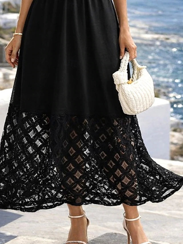 Glamour Style™ Classic V-Neck A-Line Midi Dress Glamour Style