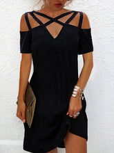 Glamour Style™ Cut-Out V-Neck Mini Dress Glamour Style Black
