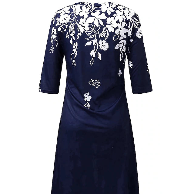 Glamour Style™ Floral V-Neck Pocket Midi Dress Glamour Style