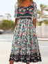 Glamour Style™ Boho Floral A-Line Maxi Dress Glamour Style