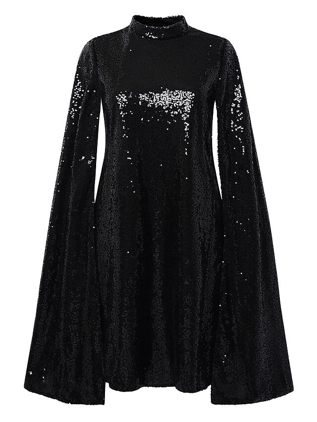 Glamour Style™ Sequin Long Sleeve Party Mini Dress Glamour Style