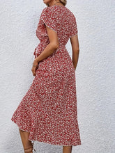 Glamour Style™ Elegant Floral Wrap Midi Dress Glamour Style
