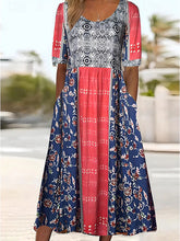 Glamour Style™ Boho Floral A-Line Maxi Dress Glamour Style Red