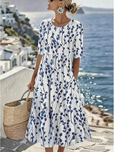 Glamour Style™ Boho Floral Vacation Midi Dress Glamour Style White