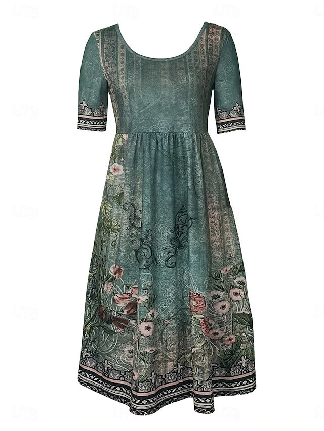Glamour Style™ Boho Floral A-Line Maxi Dress Glamour Style