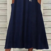 Glamour Style™ Floral V-Neck Pocket Midi Dress Glamour Style