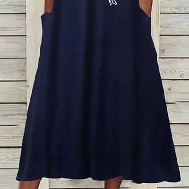 Glamour Style™ Floral V-Neck Pocket Midi Dress Glamour Style