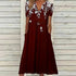 Glamour Style™ Floral V-Neck Pocket Midi Dress Glamour Style Wine