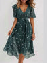 Glamour Style™ Floral Chiffon Midi Cocktail Dress Glamour Style Green