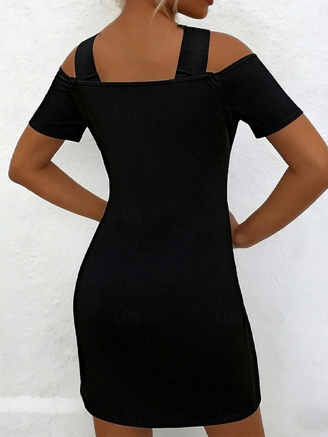Glamour Style™ Cut-Out V-Neck Mini Dress Glamour Style