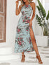 Glamour Style™ Boho Floral Halter Neck Maxi Dress Glamour Style Blue