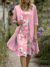 Glamour Style™ Layered Floral Midi Dress Set Glamour Style Pink