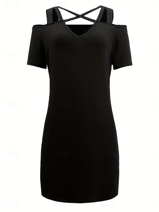 Glamour Style™ Cut-Out V-Neck Mini Dress Glamour Style