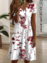 Glamour Style™ Floral V-Neck Summer Mini Dress Glamour Style Red
