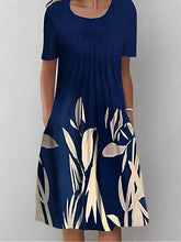 Glamour Style™ Floral Crew Neck Summer Midi Dress Glamour Style
