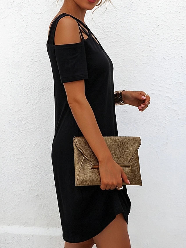 Glamour Style™ Cut-Out V-Neck Mini Dress Glamour Style