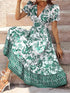Glamour Style™ Floral A-Line Swing Midi Dress Glamour Style Green