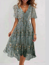 Glamour Style™ Floral Chiffon Midi Cocktail Dress Glamour Style