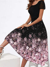 Glamour Style™ Floral Square Neck Midi Dress Glamour Style
