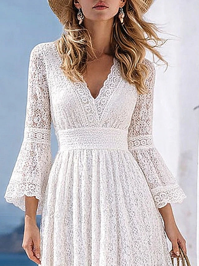 Glamour Style™ Elegant Long Sleeve V-Neck Maxi Dress Glamour Style