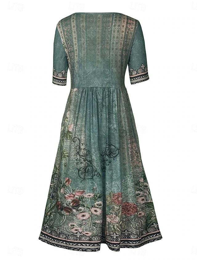 Glamour Style™ Boho Floral A-Line Maxi Dress Glamour Style