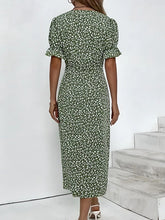 Glamour Style™ Floral Puff Sleeve Wrap Midi Dress Glamour Style