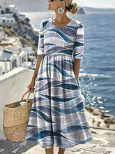 Glamour Style™ Boho Floral Vacation Midi Dress Glamour Style Blue