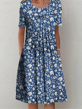 Glamour Style™ Floral Crew Neck Summer Midi Dress Glamour Style