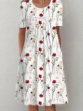 Glamour Style™ Floral Crew Neck Summer Midi Dress Glamour Style