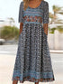 Glamour Style™ Boho Floral A-Line Maxi Dress Glamour Style