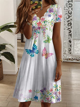 Glamour Style™ Floral V-Neck Summer Mini Dress Glamour Style Pink