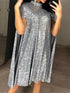 Glamour Style™ Sequin Long Sleeve Party Mini Dress Glamour Style Silver